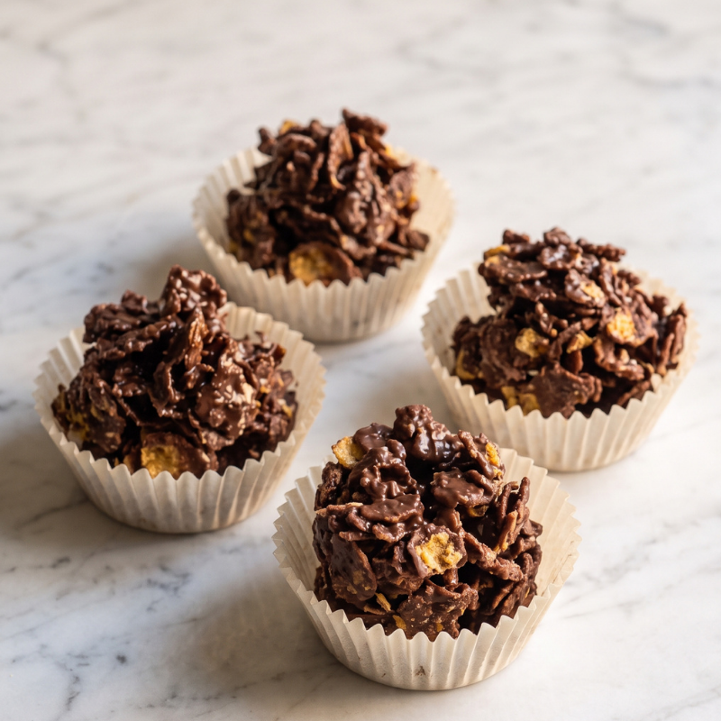 Chocolate Cornflake Stacks