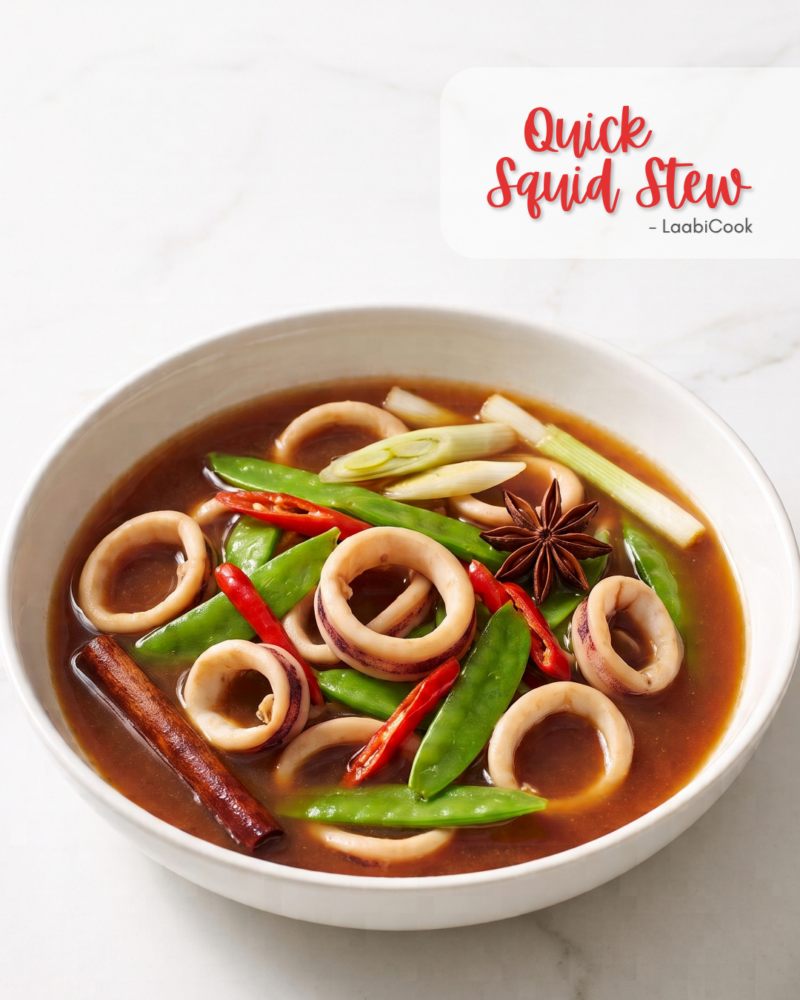 Quick Squid Stew with Ginger and Soy