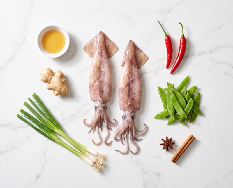 Quick Squid Stew with Ginger and Soy - Ingredients