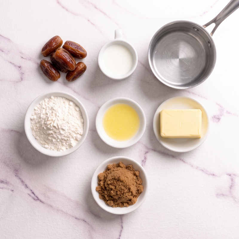 Sticky Date & Caramel Pudding - Ingredients
