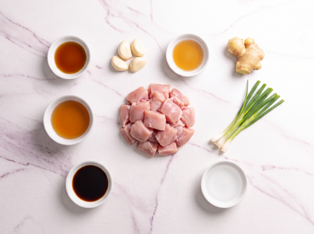 Three-Cup Chicken - Ingredients