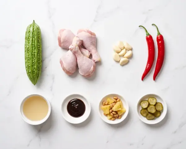 Braised Chicken with Bittergourd and Chilli - Ingredients