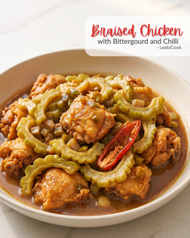 Braised Chicken with Bittergourd and Chilli