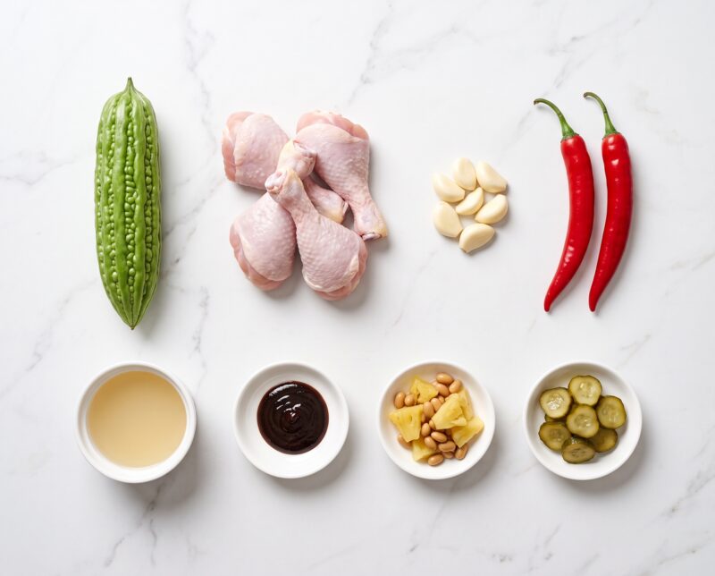 Braised Chicken with Bittergourd and Chilli - Ingredients