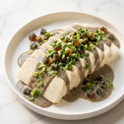 Century Egg & Sesame Sauce Tofu: A Silky Cold Appetizer