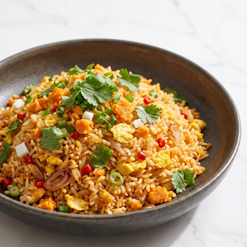Kampung Salted Egg Fried Rice with Belacan