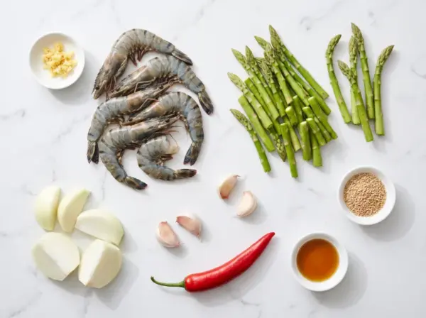 Stir-Fried Prawn and Asparagus - Ingredients