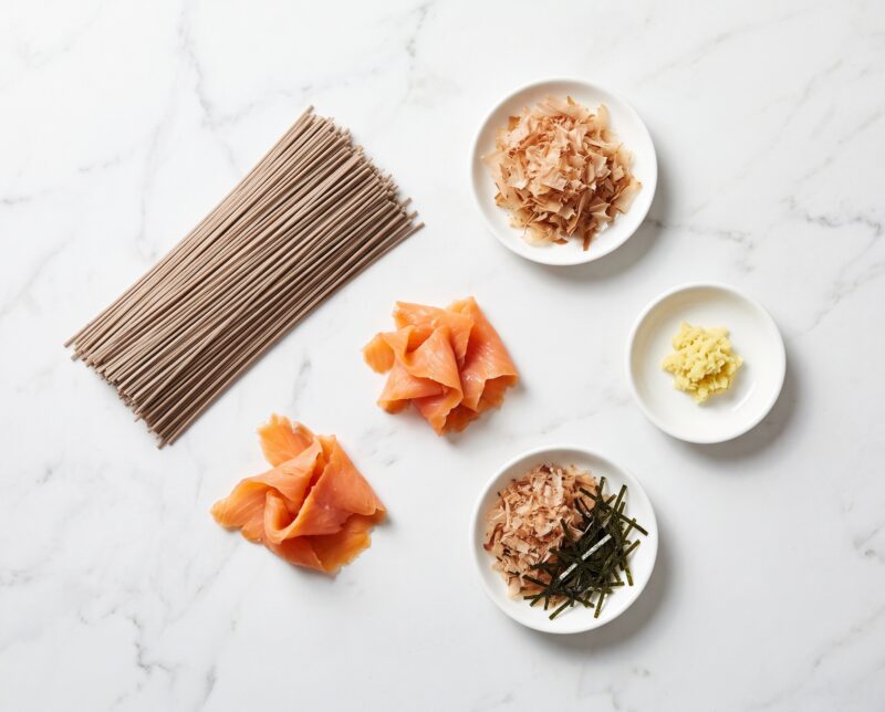 Zaru Soba with Smoked Salmon - Ingredients